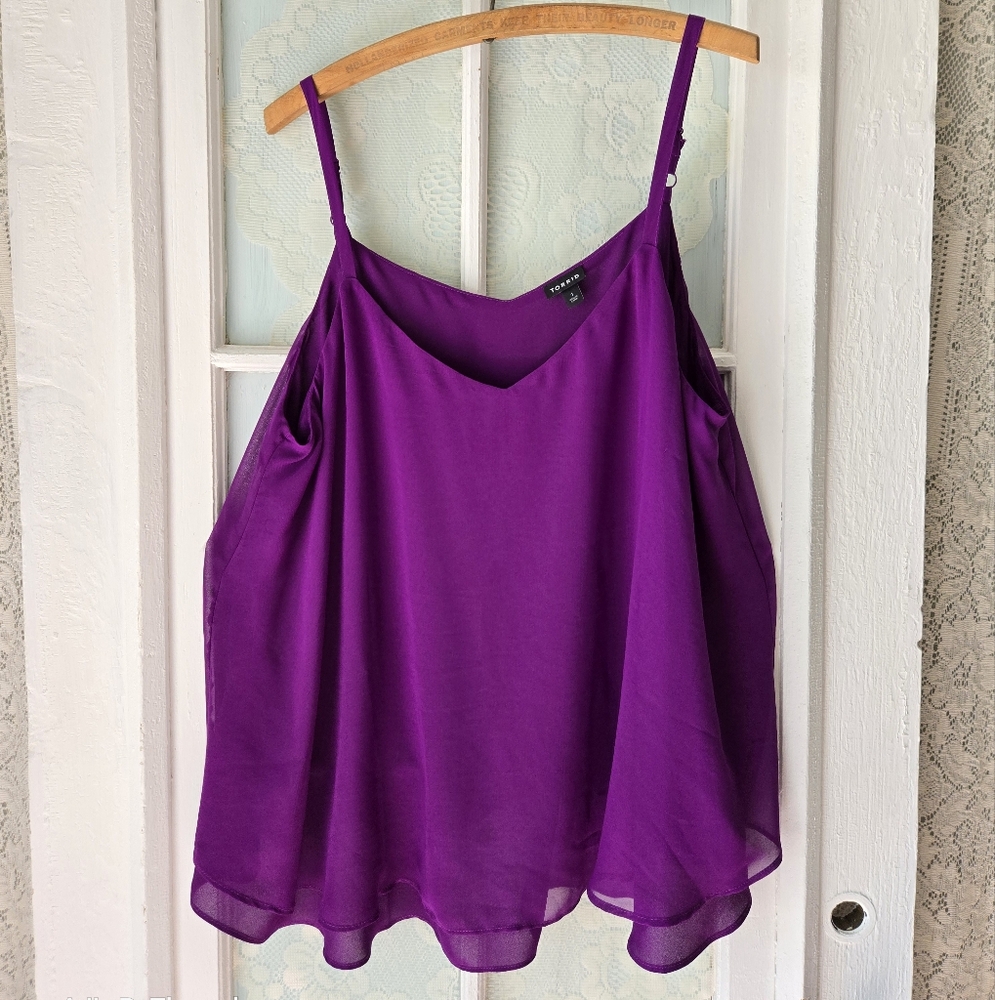 Torrid Vibrant Purple Chiffon Swing Tank Top | Size 1 (Plus 1X)